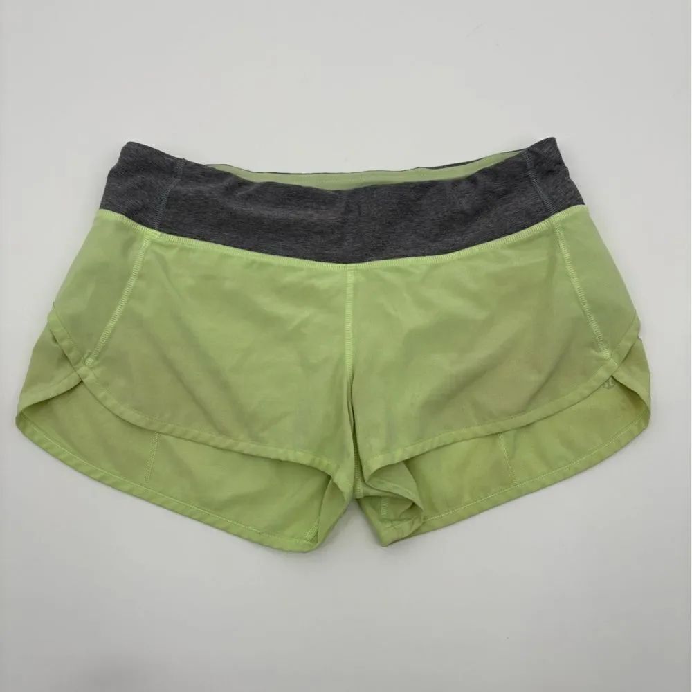 Lululemon | Women's Lime Green and Gray Shorts | size 6